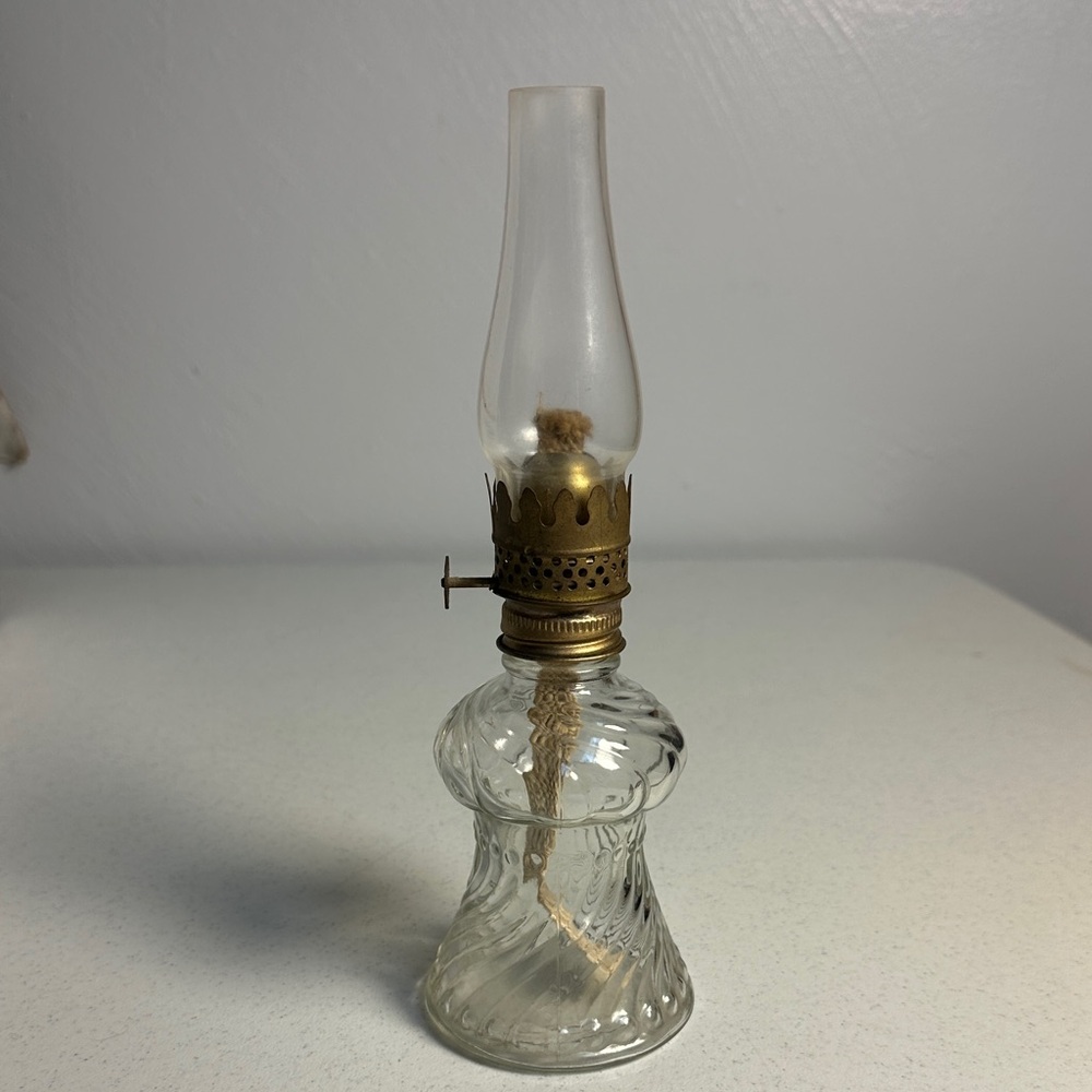 Vintage-Inspired Glass Lantern with Brass Accents